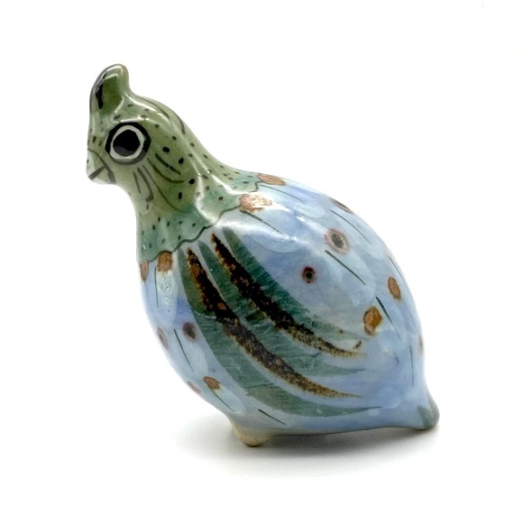 Vintage signed Ken Edwards pottery Tonala quail figurine
